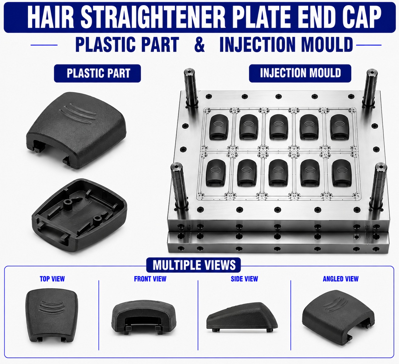 Hair Straightener Plastic Plate End Cap Mould and Moulding Service